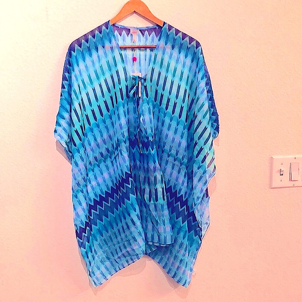 Blue and Green Patterned Kaftan